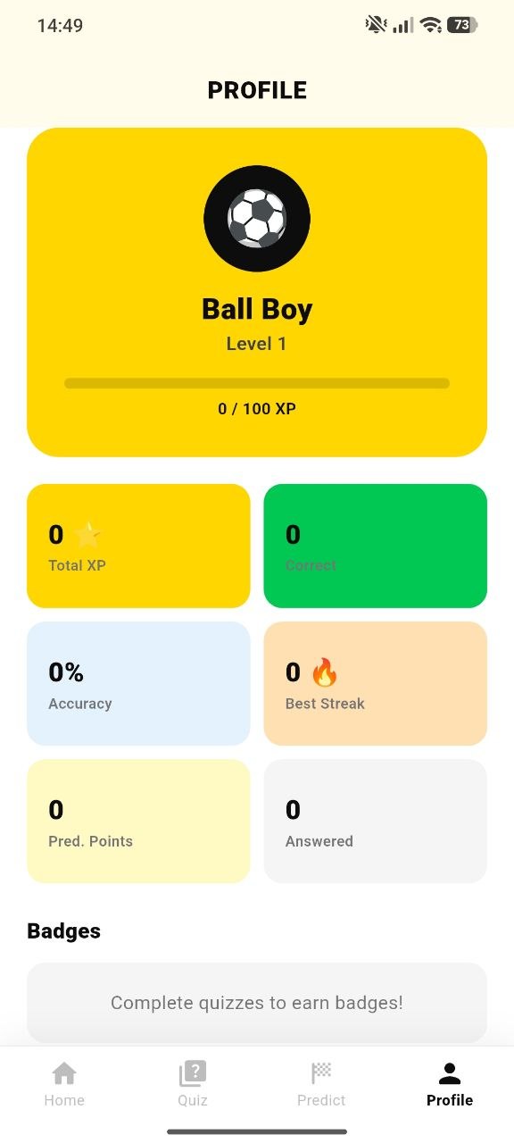 Prediction screen